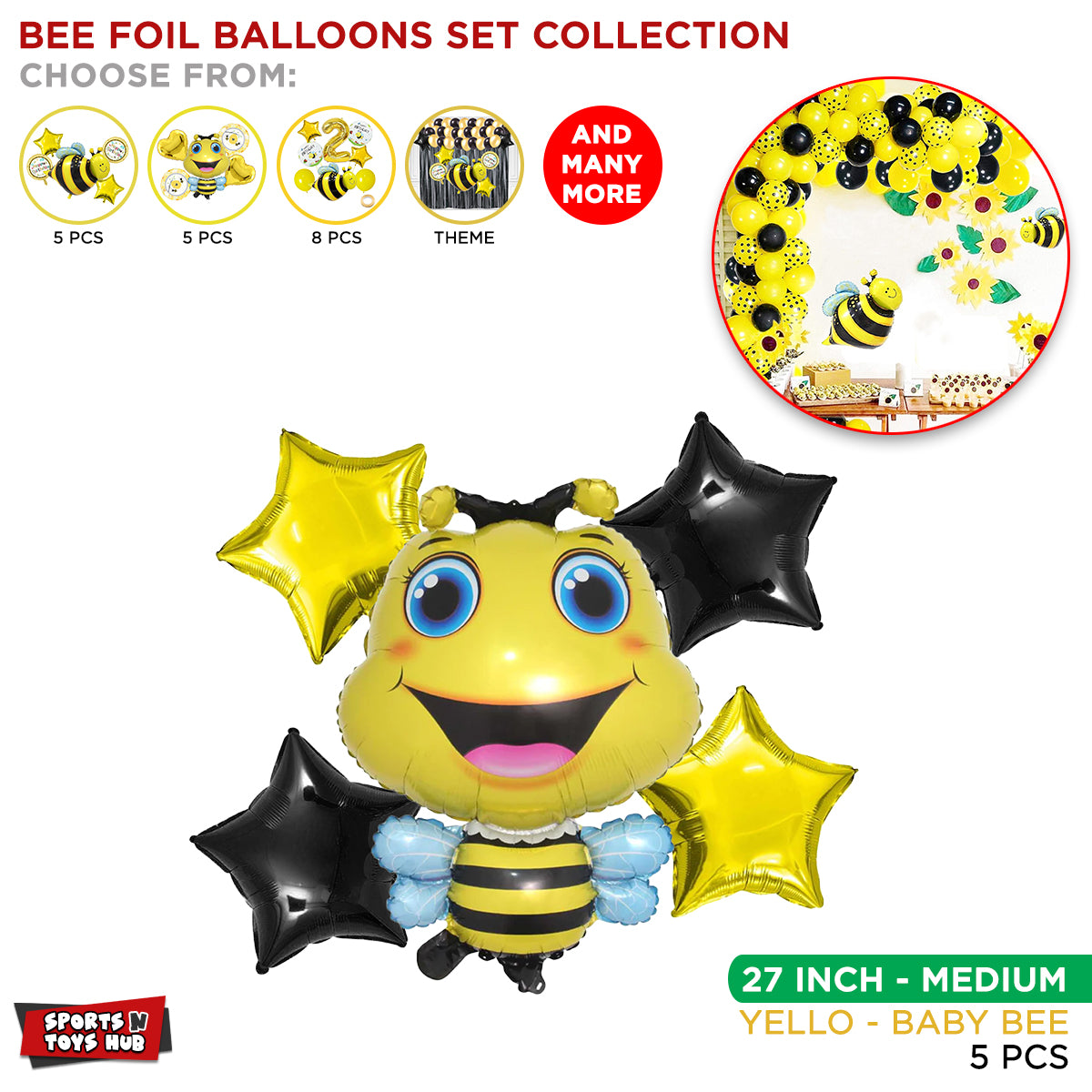 Baby Bee Foil Balloon Set