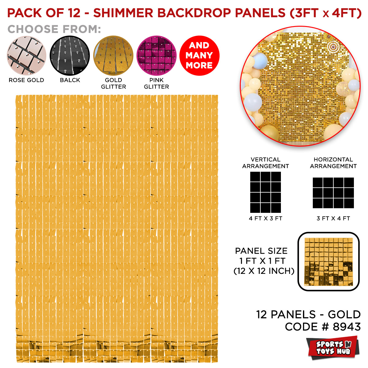 Shimmer Wall Panels - Gold