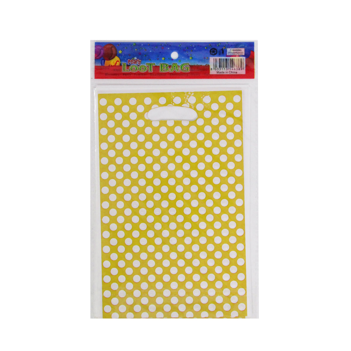 Polka Dot Goodies Gift Bags - 10 Pcs - Yellow