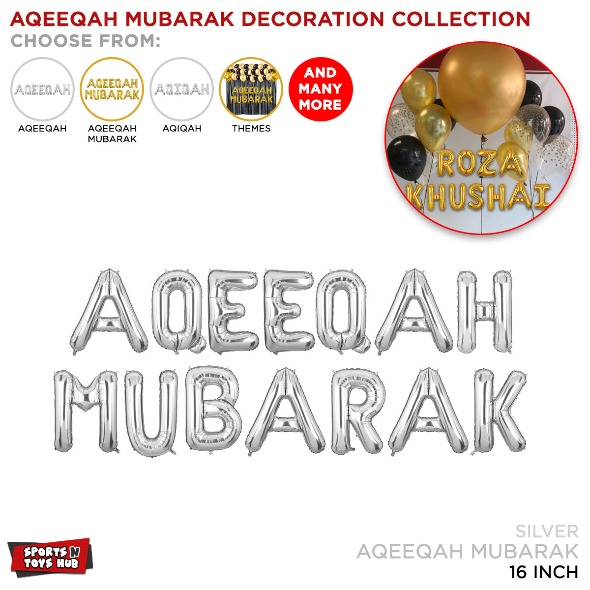 Aqeeqah Mubarak Foil Letter Collection