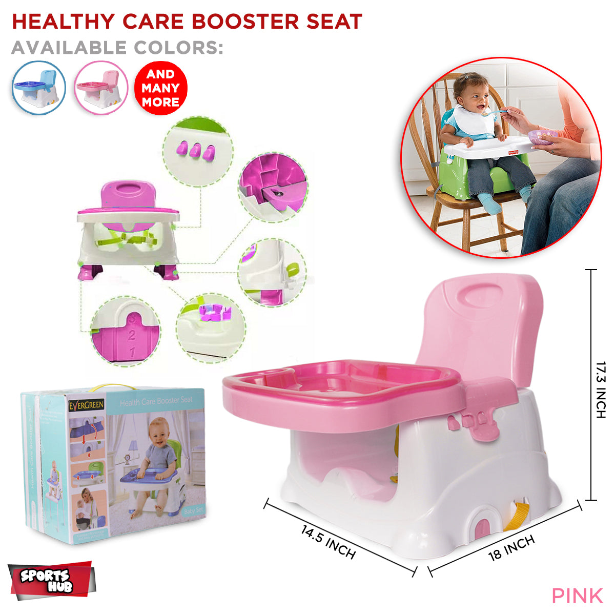 Infant Baby Feeding Booster Seat with Removable Tray