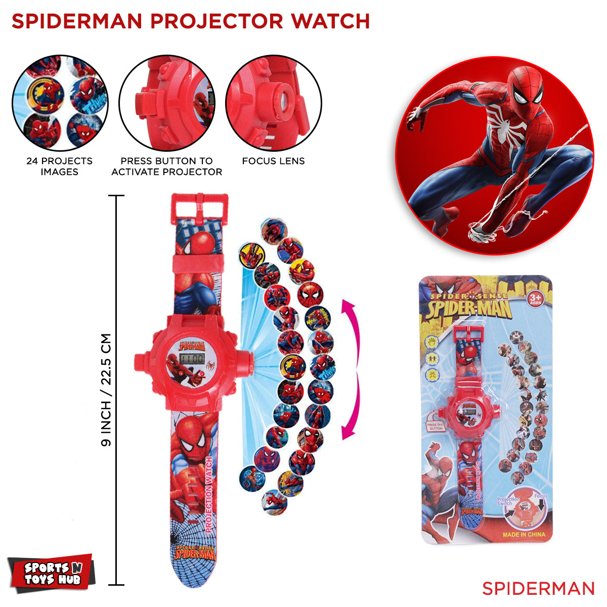 Spider-Man 24 Pattern Projector Watch Toys