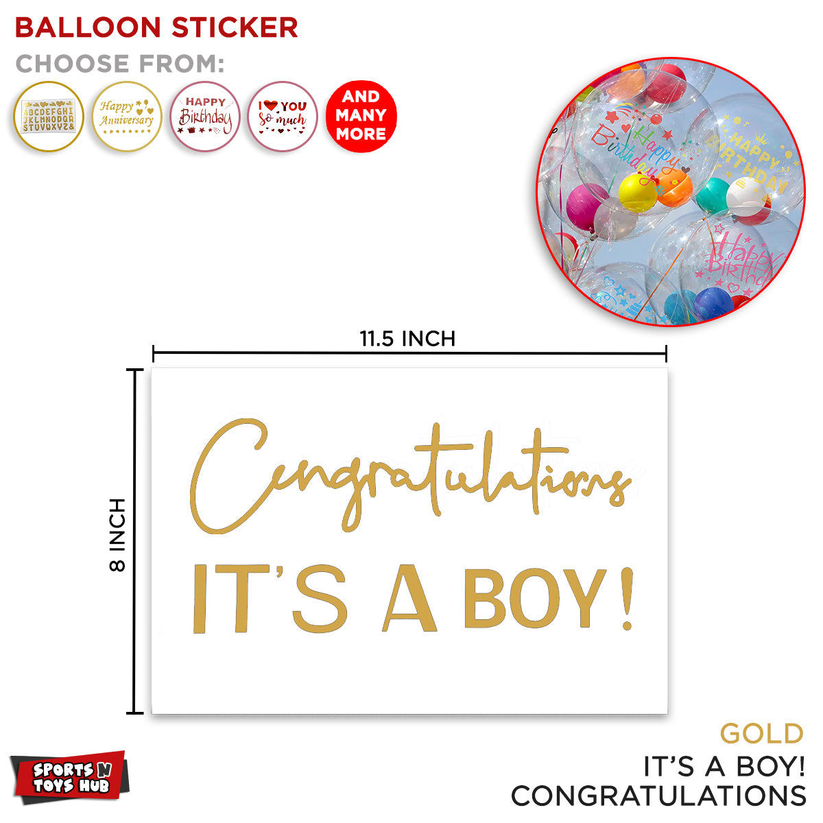 Its A Boy & Girl Balloons Sticker Collection
