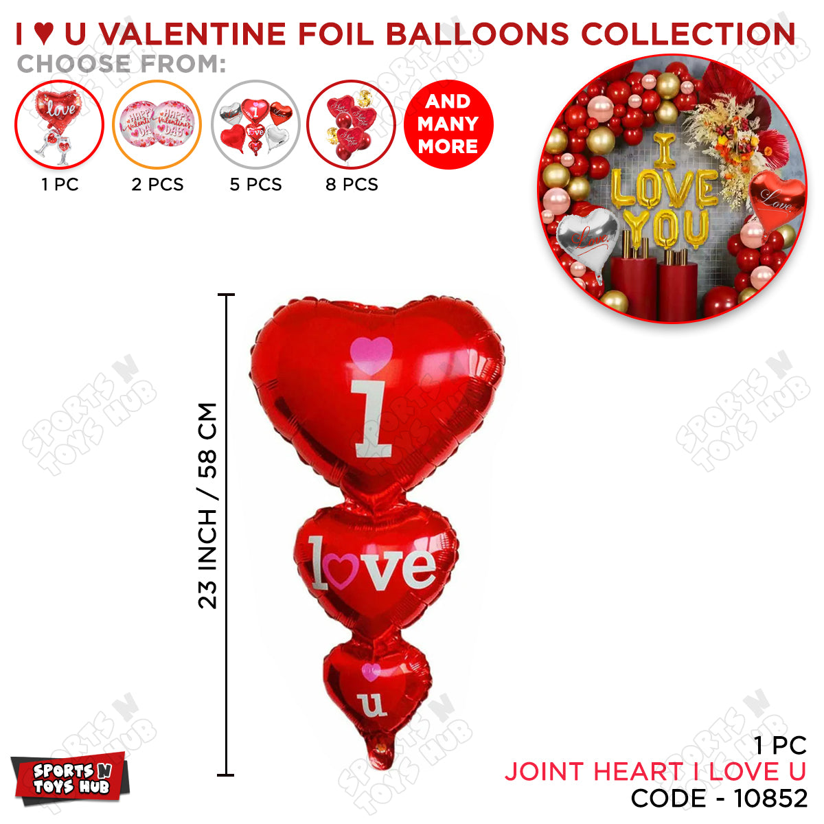 I Love You Joint Printed Heart - 1 Pc