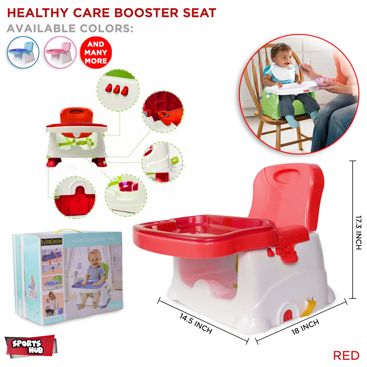 Infant Baby Feeding Booster Seat with Removable Tray