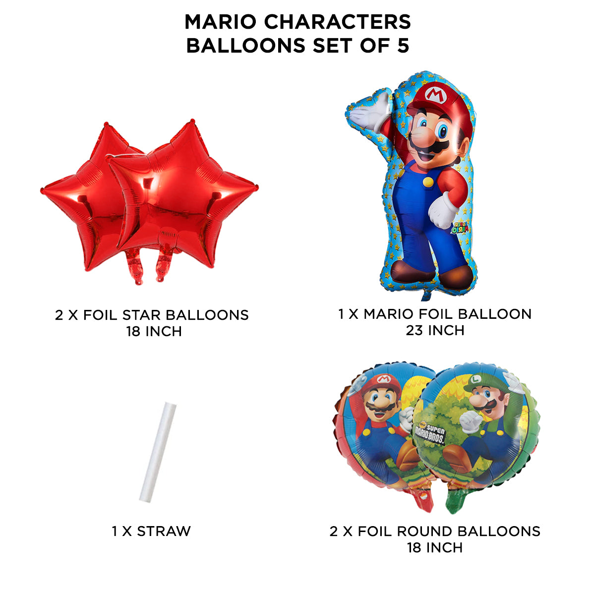 Ma_rio Foil Balloon Set