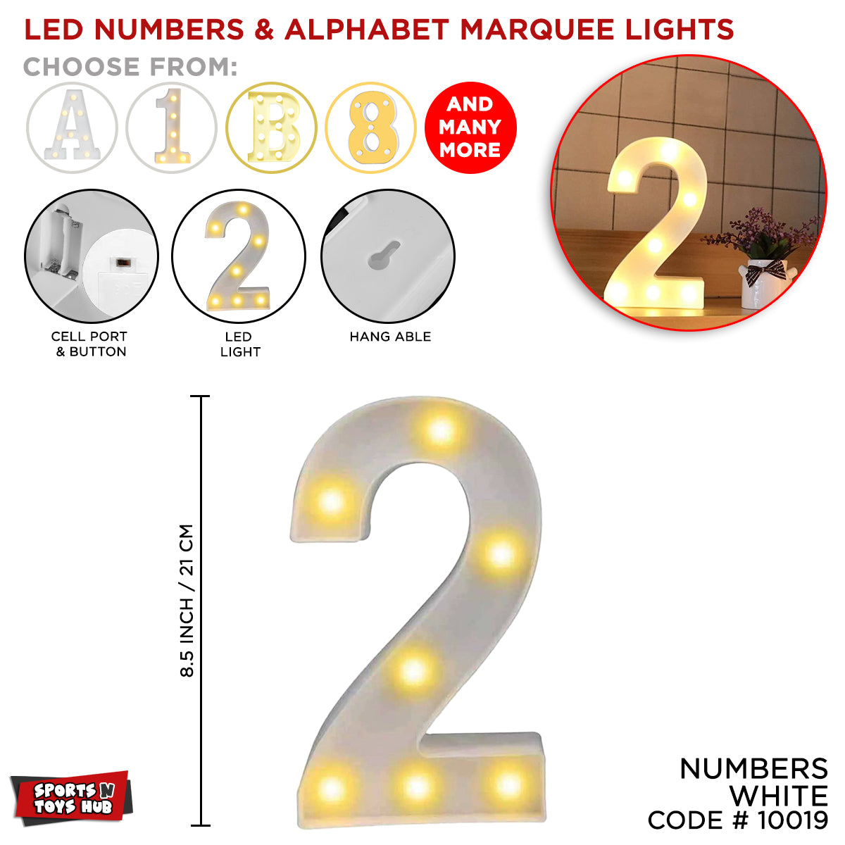 LED Numbers Shape Marquee Light
