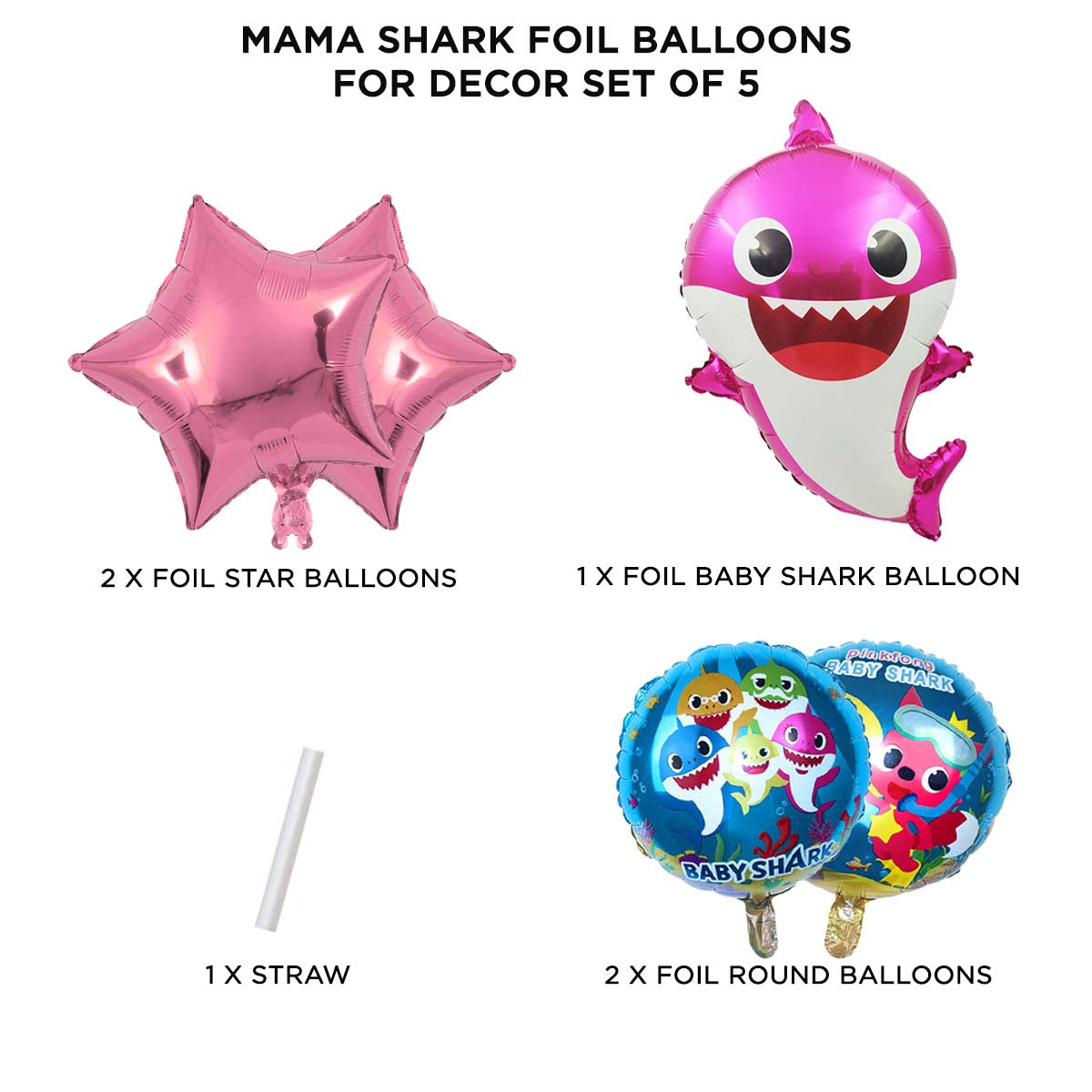 Mama Sh_a_rk Foil Balloon Set