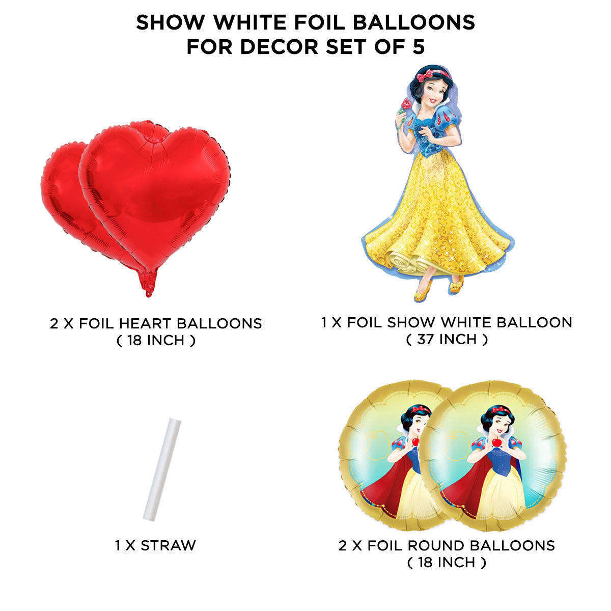 Sn0w W-h-i-t-e Foil Balloon Set