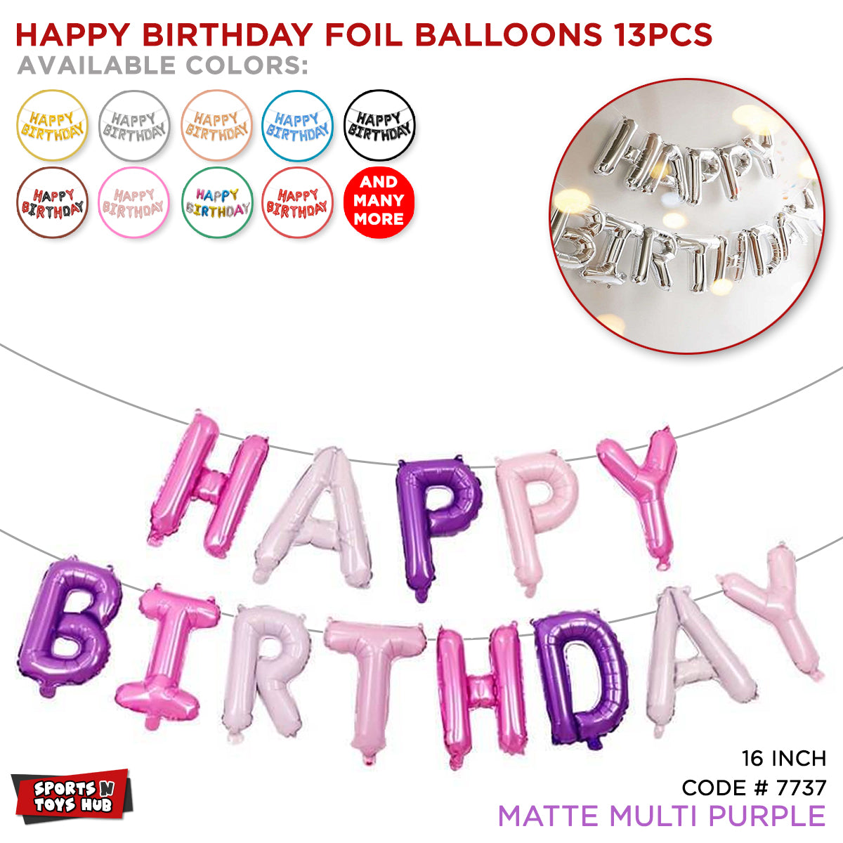 Happy Birthday Foil Banner Balloons