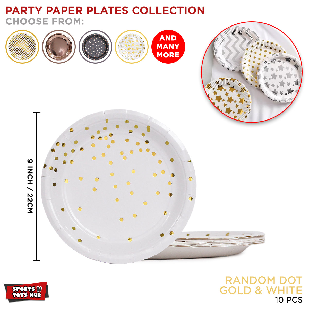 Disposable Printed Polka Dot Plates Collection