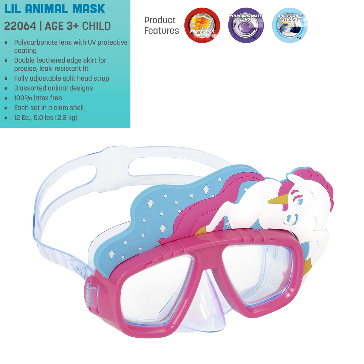 Bestway Hydro Swim Animals Character Kids Goggles - 22064