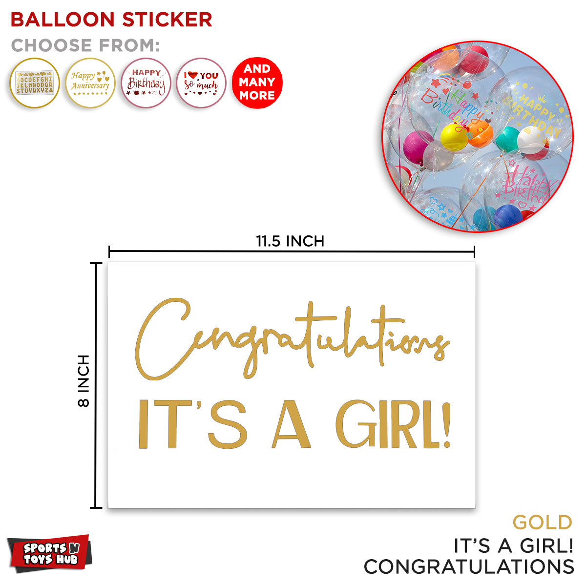 Its A Boy & Girl Balloons Sticker Collection