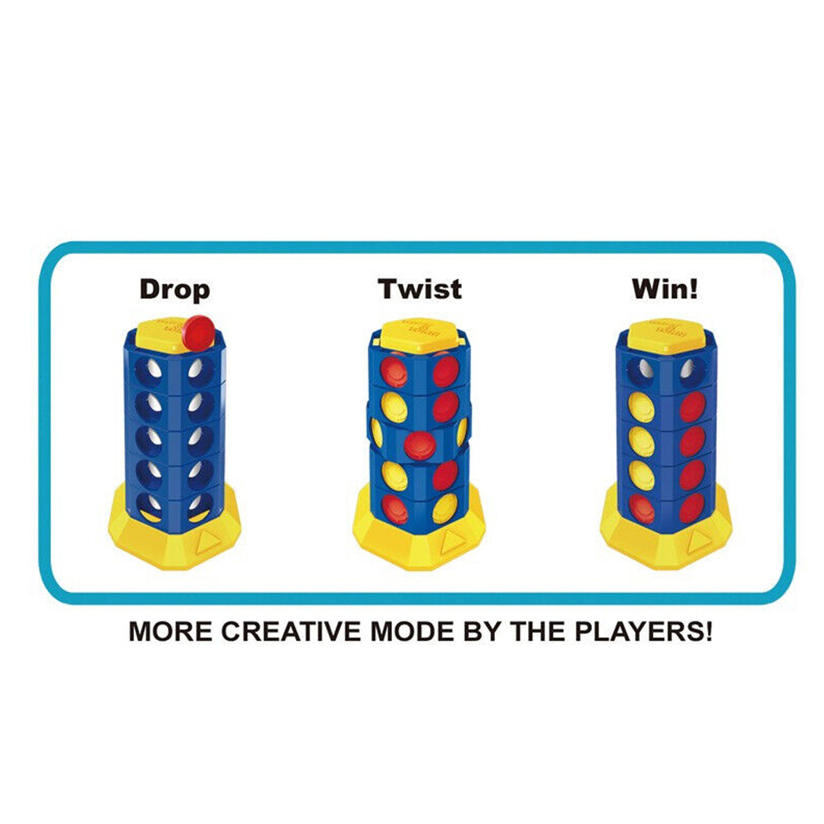 Connect 4 Twist & Turn Fun & Puzzle, Educational Game Preschool Learning Toy