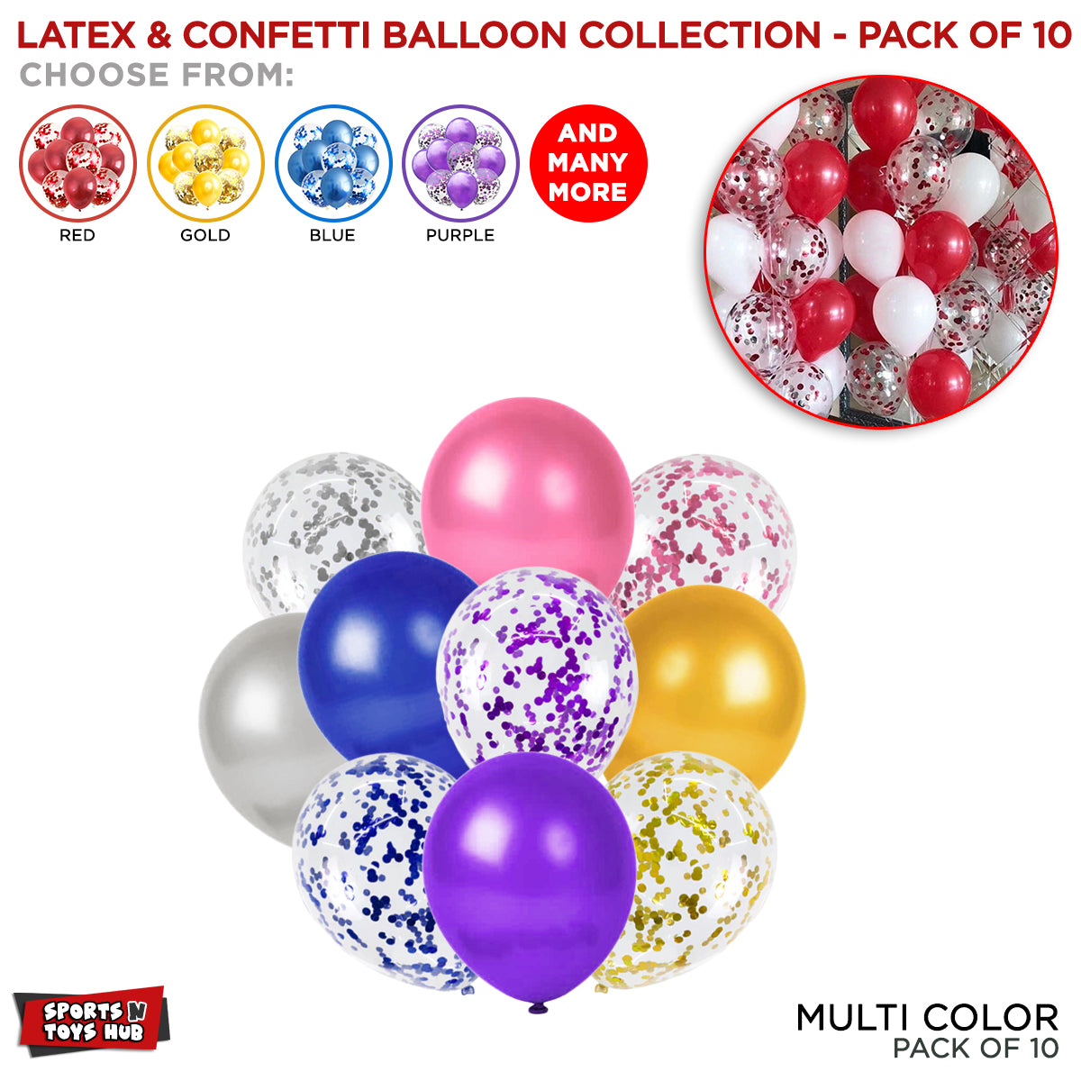 Chrome Latex Round Balloons Collection - 10 Pcs