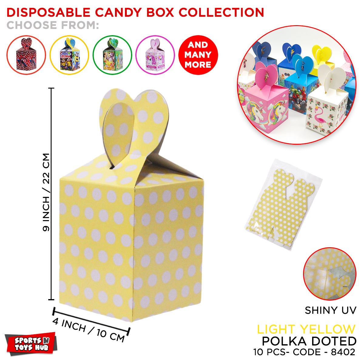 Yellow Shades Shiny UV Polka Dot Goodies Box Collection