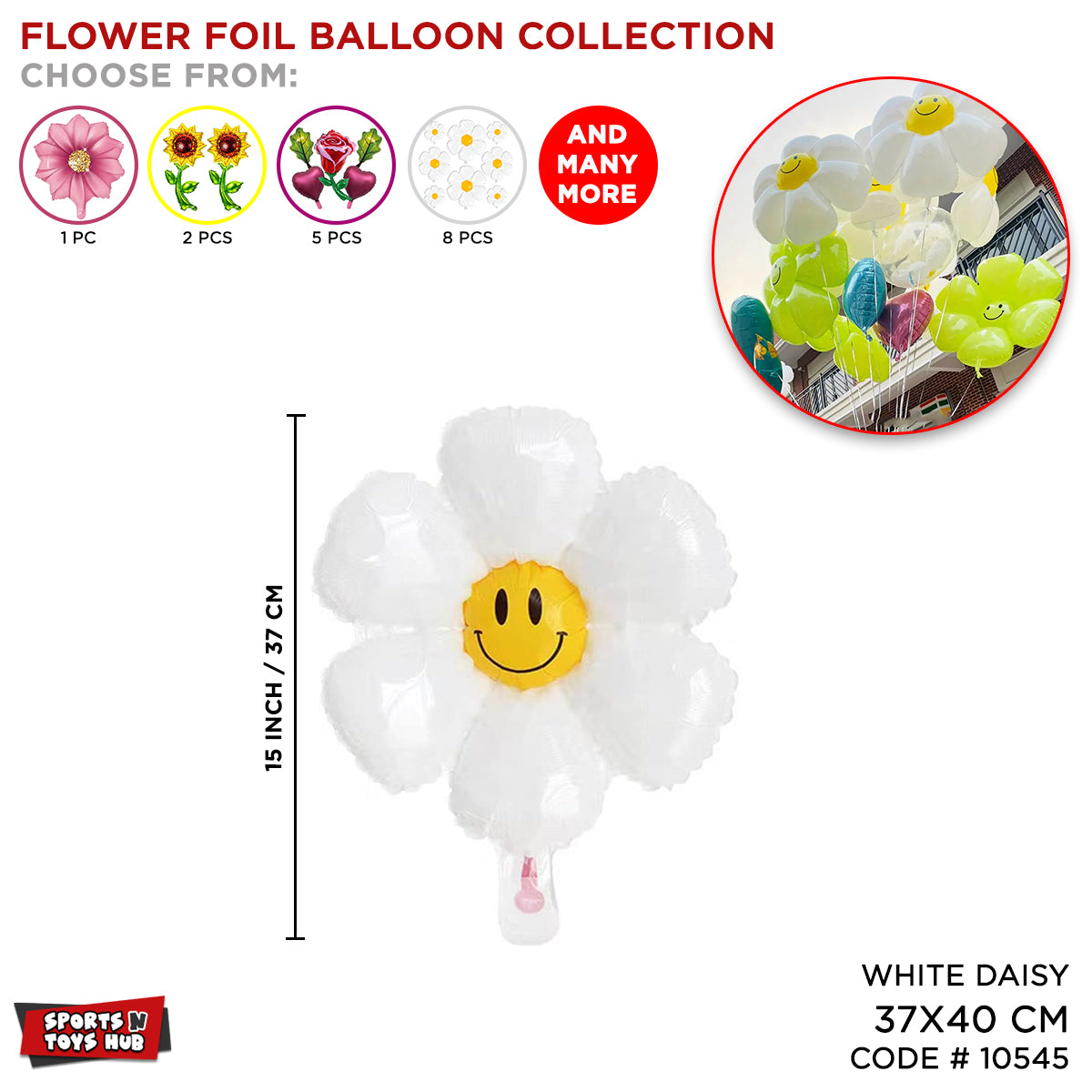 Daisy Flower Foil Balloon Collection