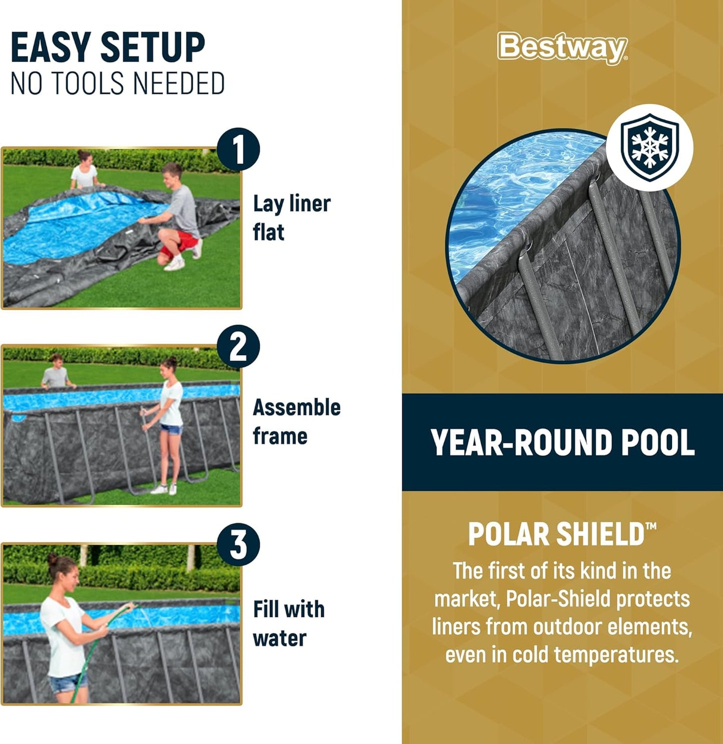 Bestway APX 365 Rectangle Above Ground Pool Set - 561KA