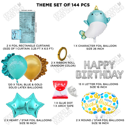 Cute Whale Foil Letter Balloon Arch Theme Collection