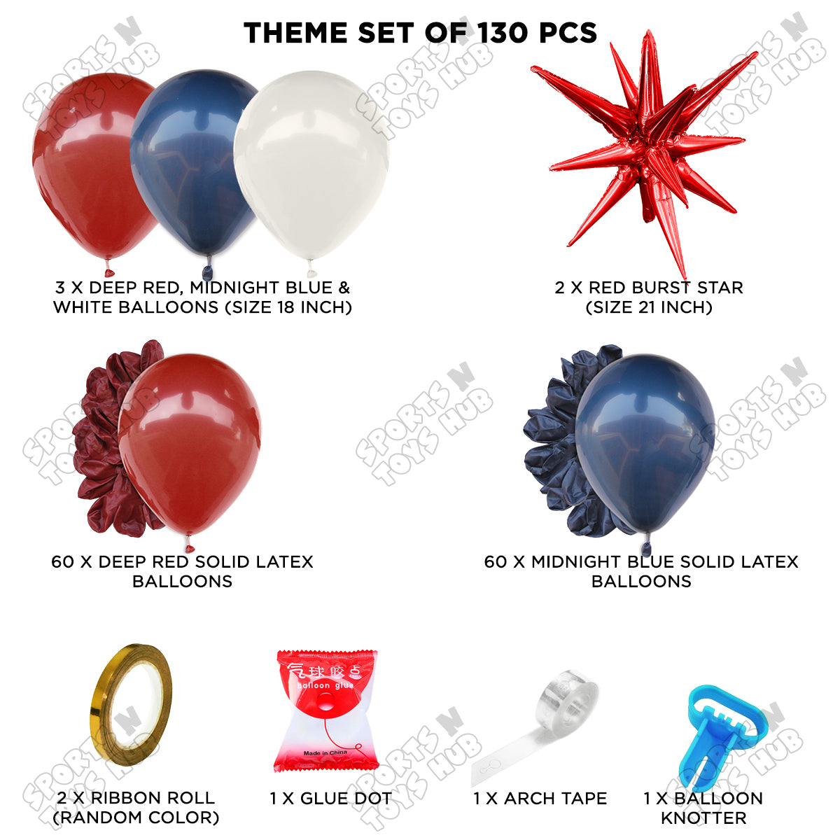 Deep Red & Midnight Blue Garland Theme Set