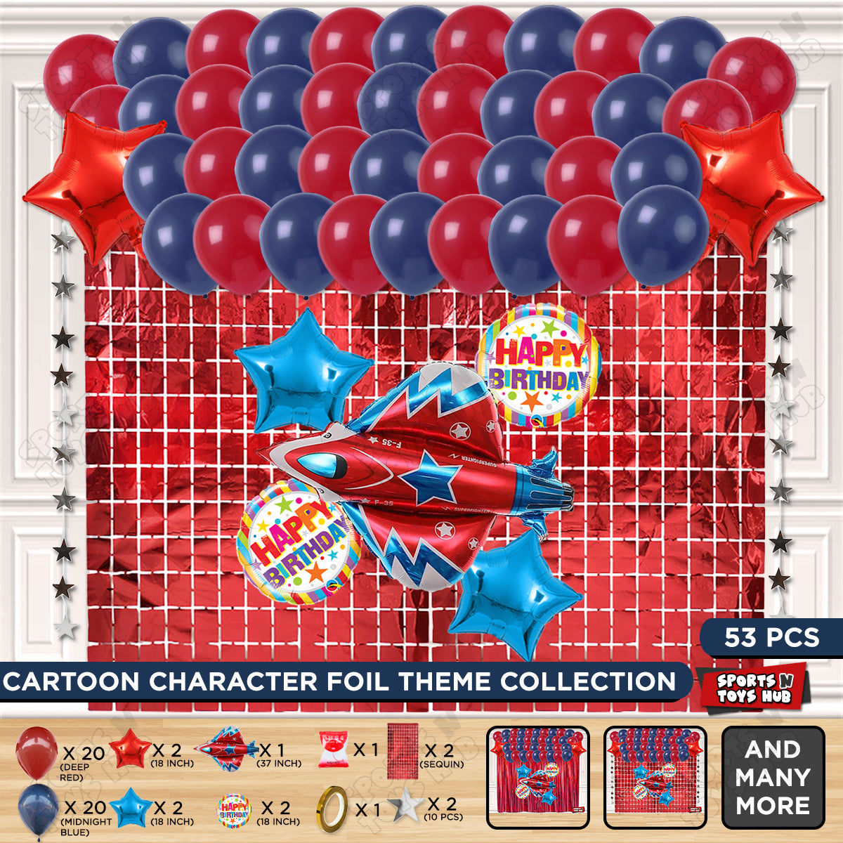 Air Force Aeroplane Foil Balloon Theme Collection