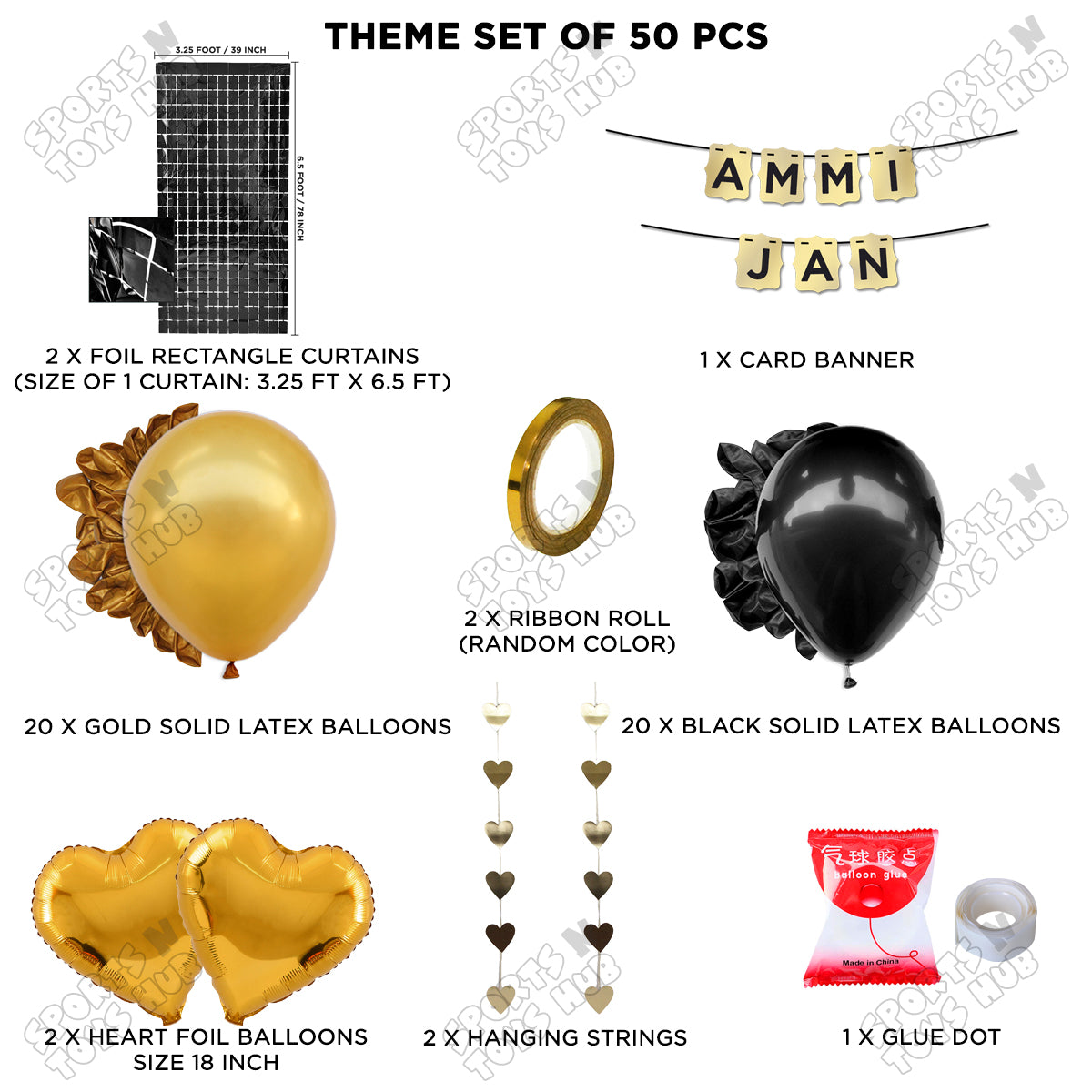 Ammi Jan Shinny Gold Card Banner Theme Collection