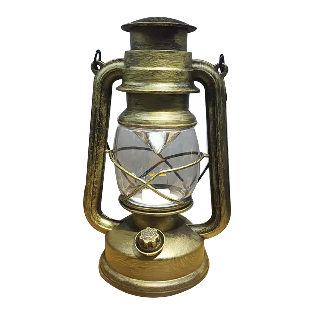Retro Twinkling Flame LED Light Lantern, AA Battery Powered Lamp with Light Dimmer Control