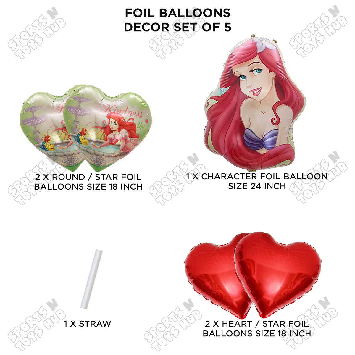 @riel Princess Face Foil Balloon Set