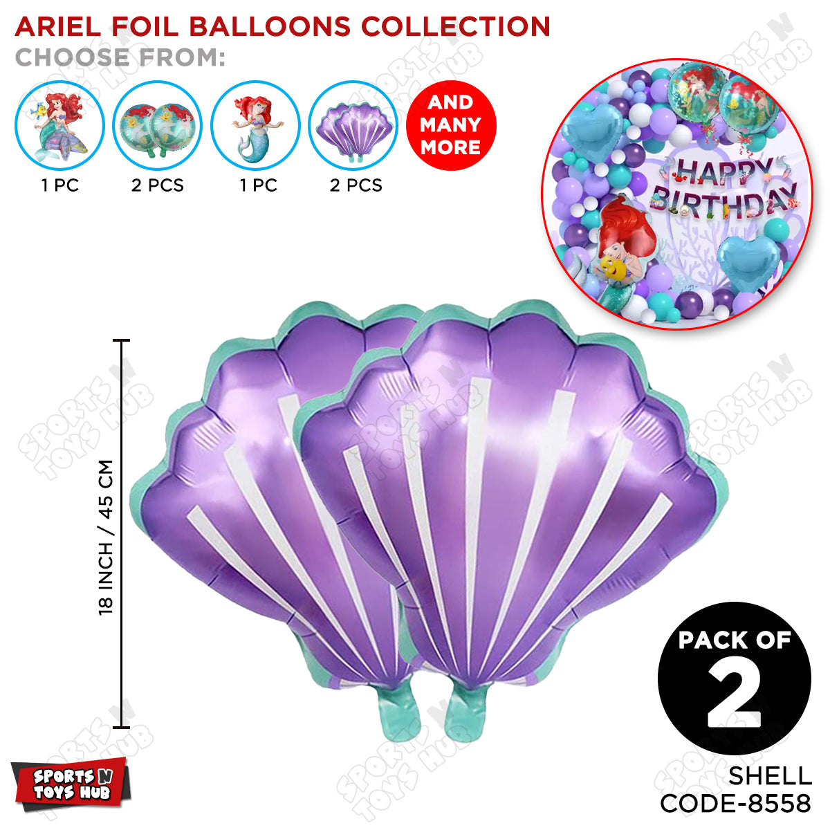 Se@ Shell Foil Balloon Set