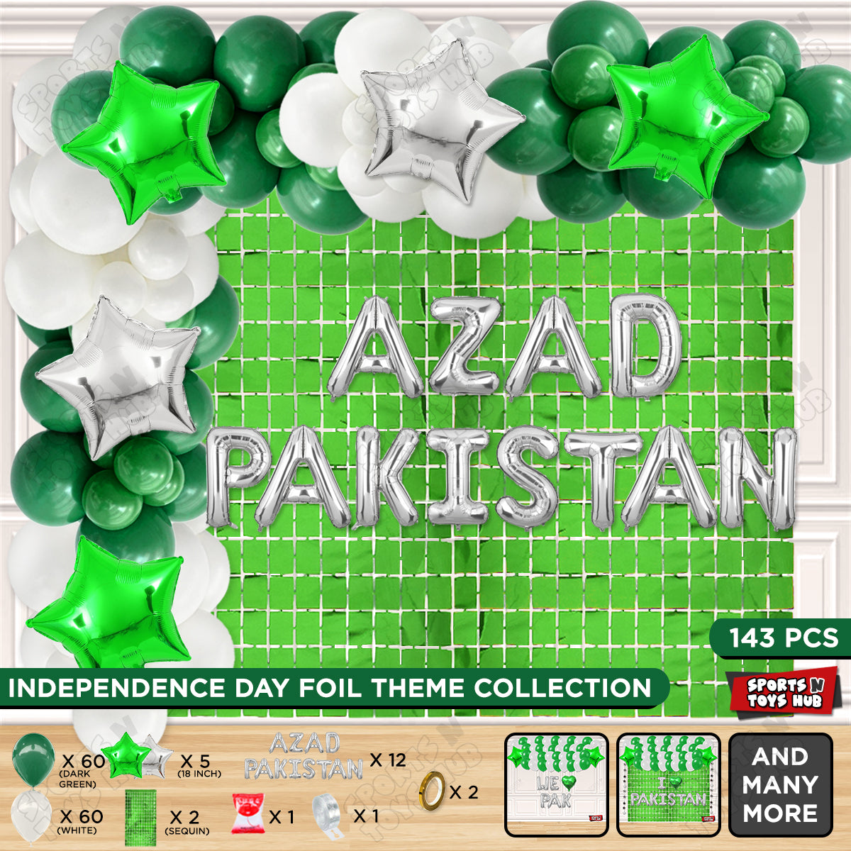 Azad Pakistan Foil Letters Theme Collection