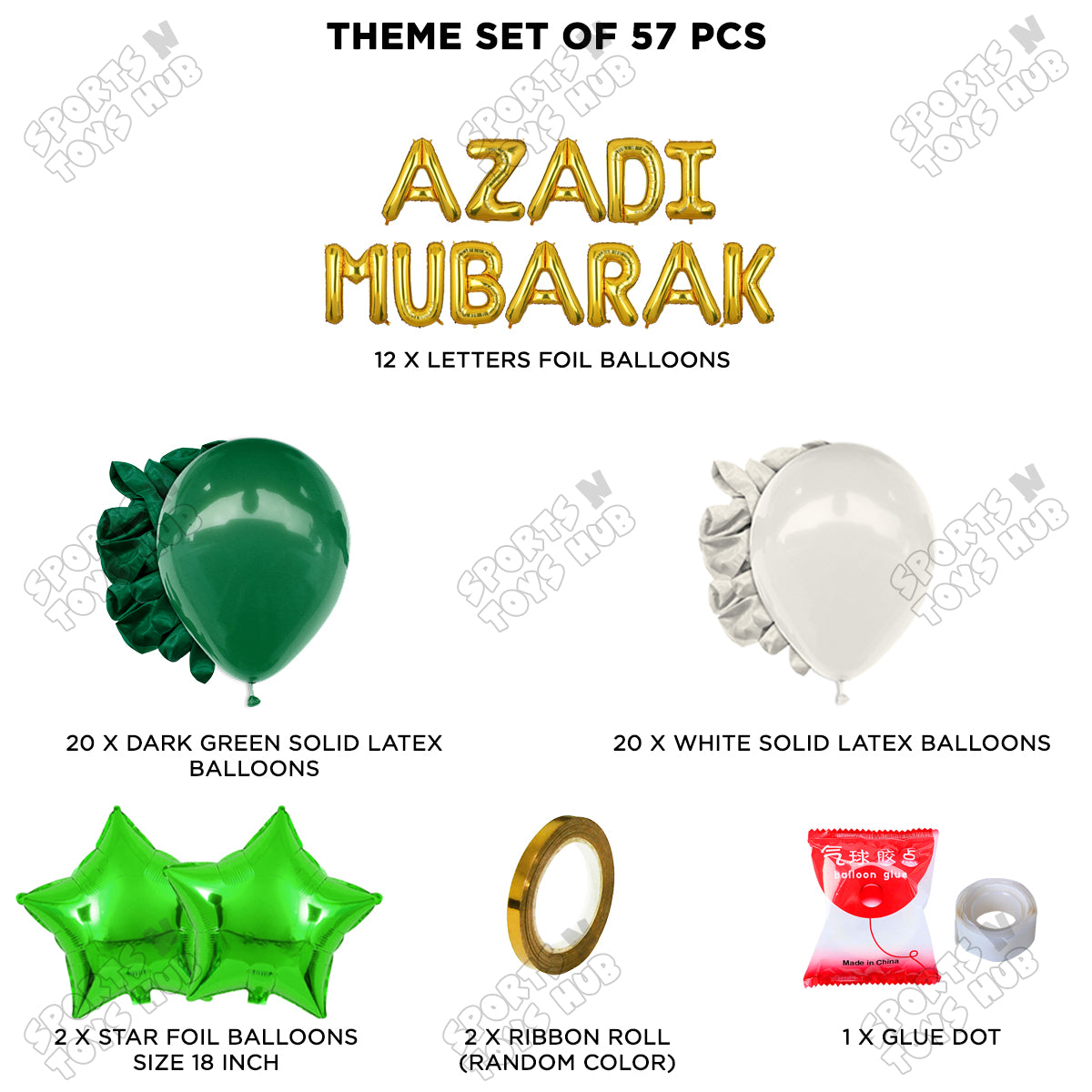 Azadi Mubarak Foil Letters Theme Collection