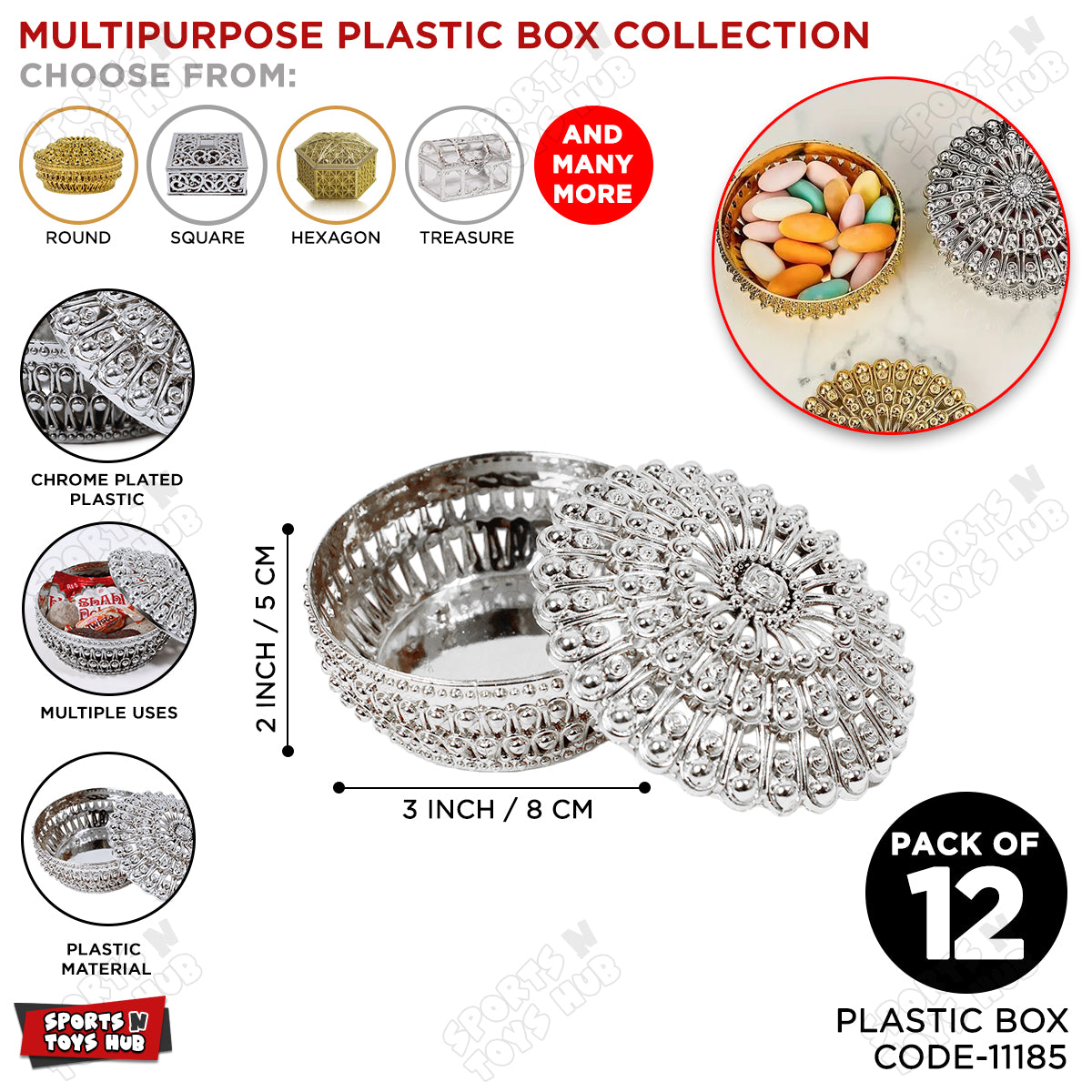 Plastic Favor Candy Plastic Box Gift Box - Pack 12