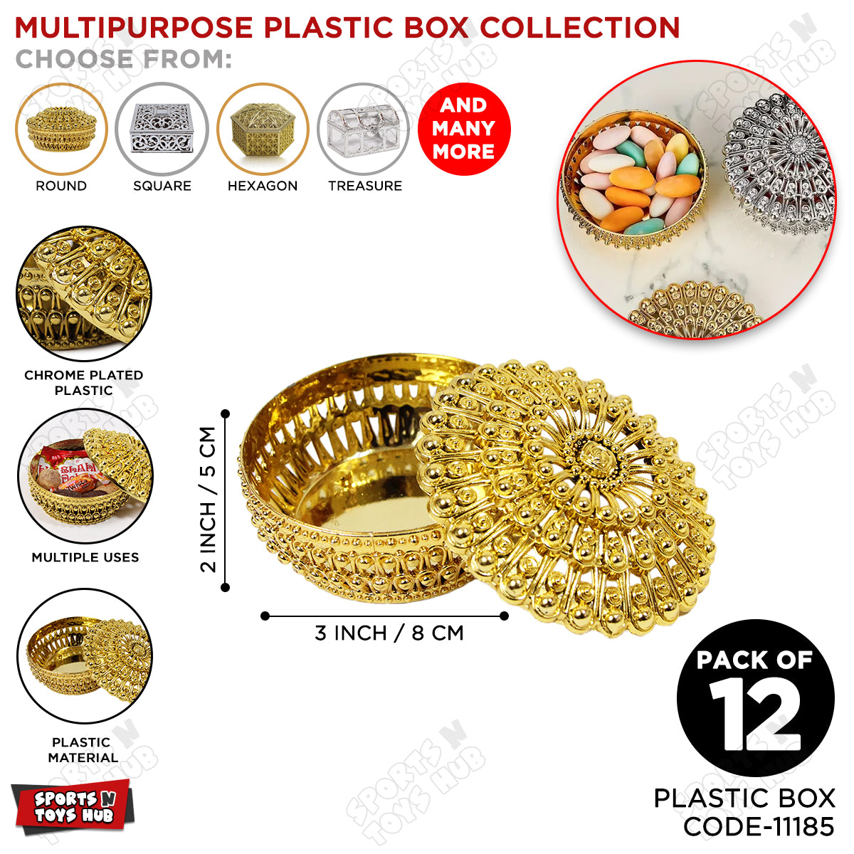 Plastic Favor Candy Plastic Box Gift Box - Pack 12