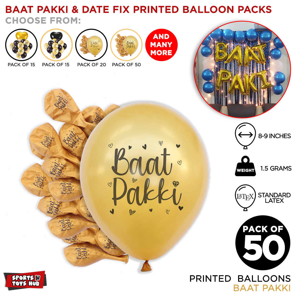 Baat Pakki Printed Balloons