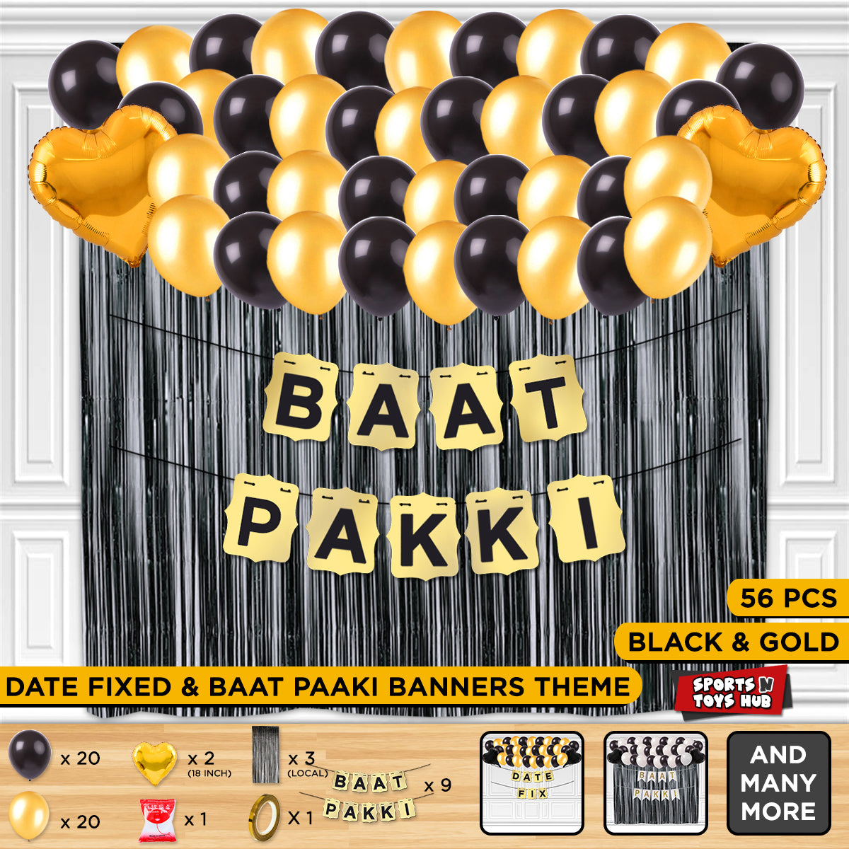 Baat Pakki Card Banner Theme - Gold