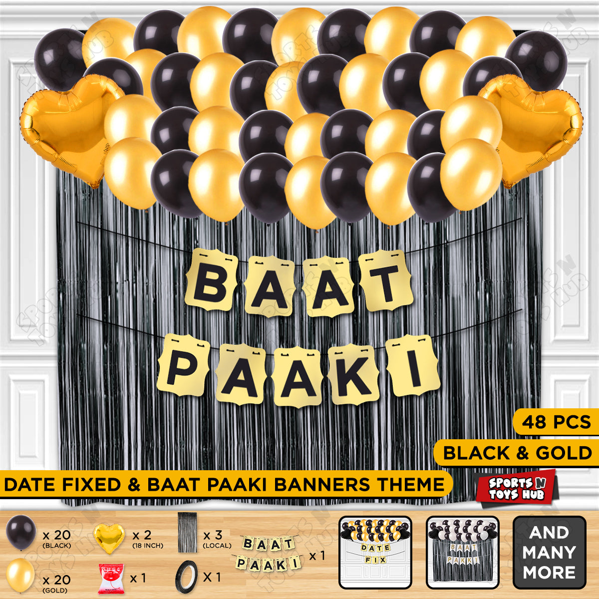 Baat Pakki Card Banner Theme - Gold