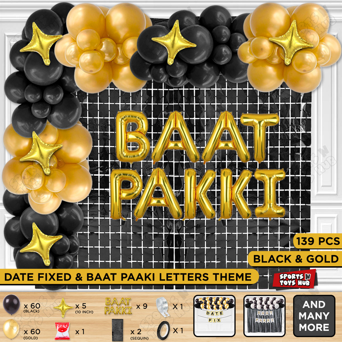 Baat Pakki Foil Letter Theme Collection - Gold