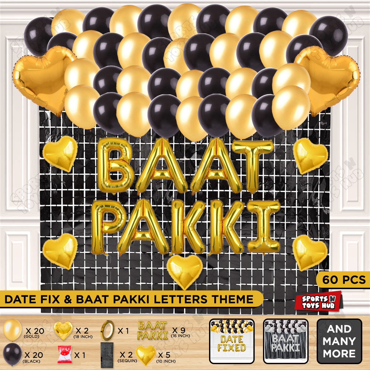 Baat Pakki Foil Letter Theme Collection - Gold