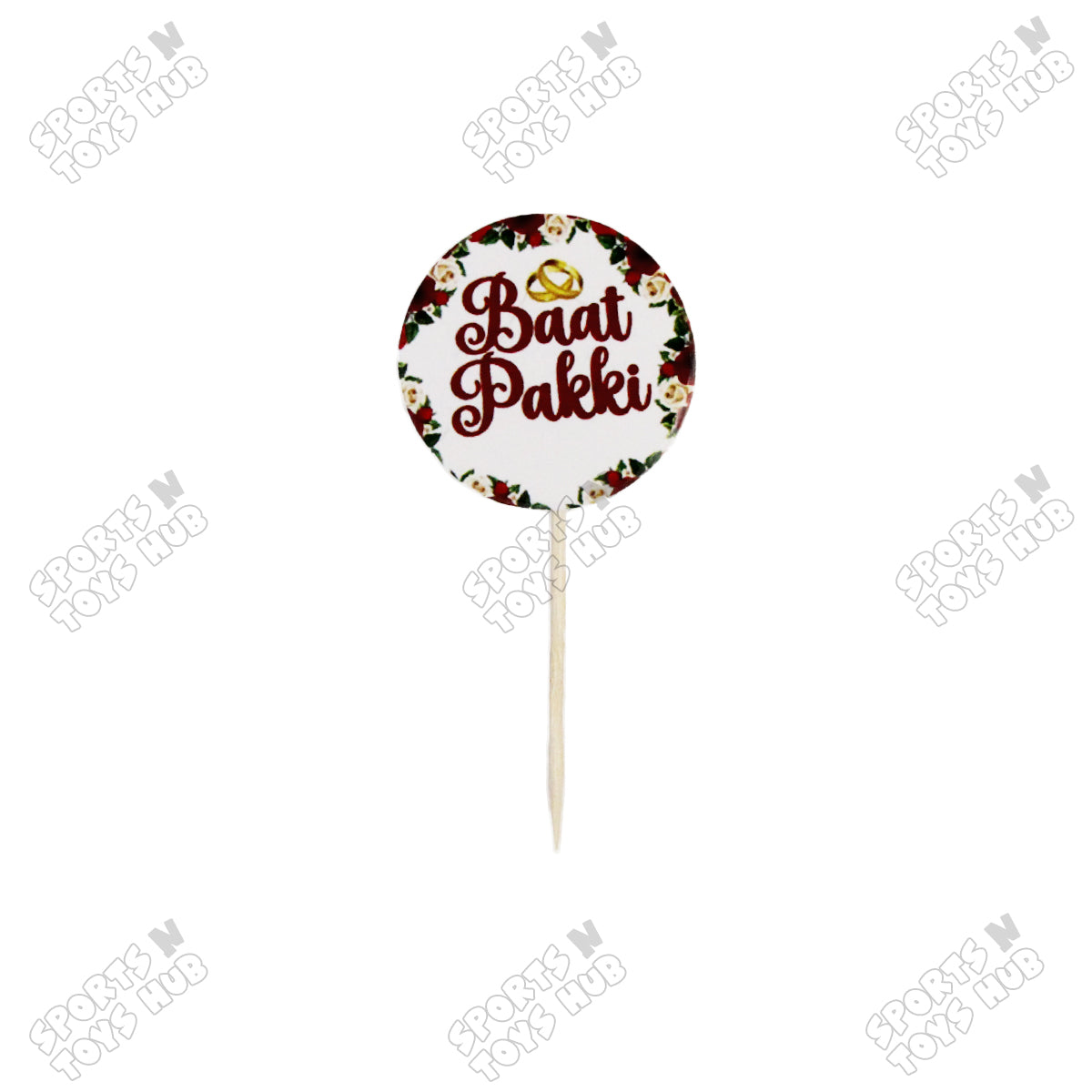 Baat Pakki Flower Print Cup Cake & Sweet Toppers - Pack Of 12