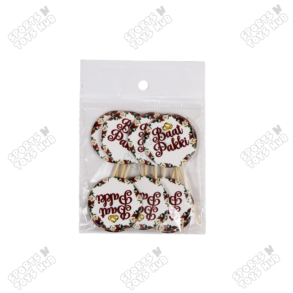 Baat Pakki Flower Print Cup Cake & Sweet Toppers - Pack Of 12