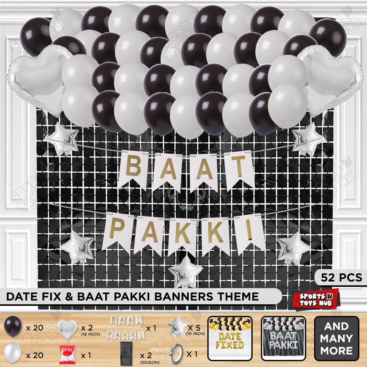 Baat Pakki Card Banner Theme - White