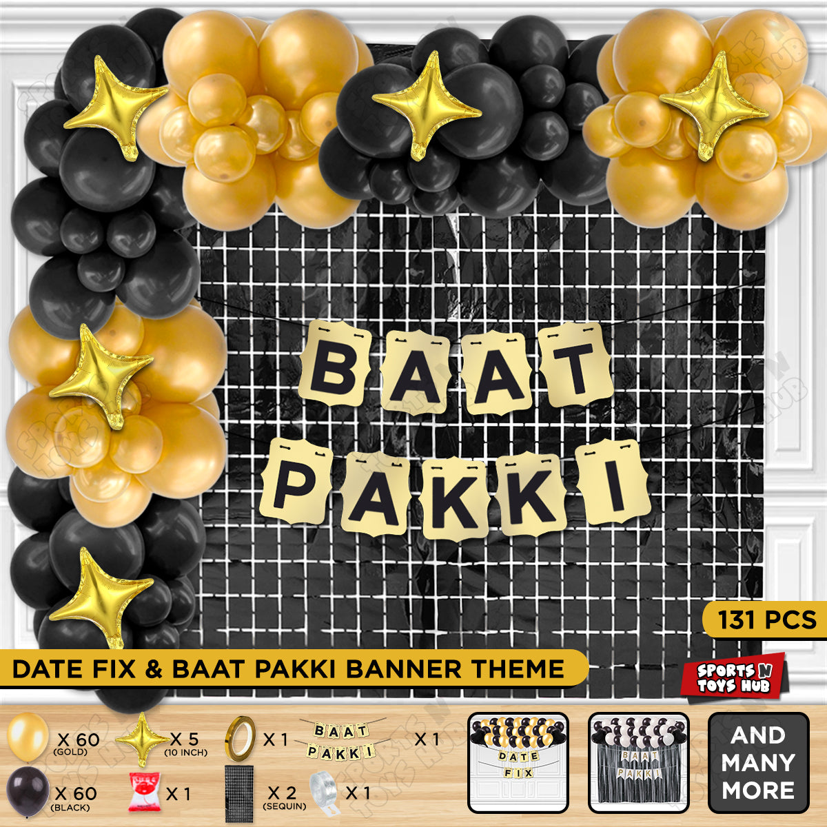 Baat Pakki Card Banner Theme - Gold