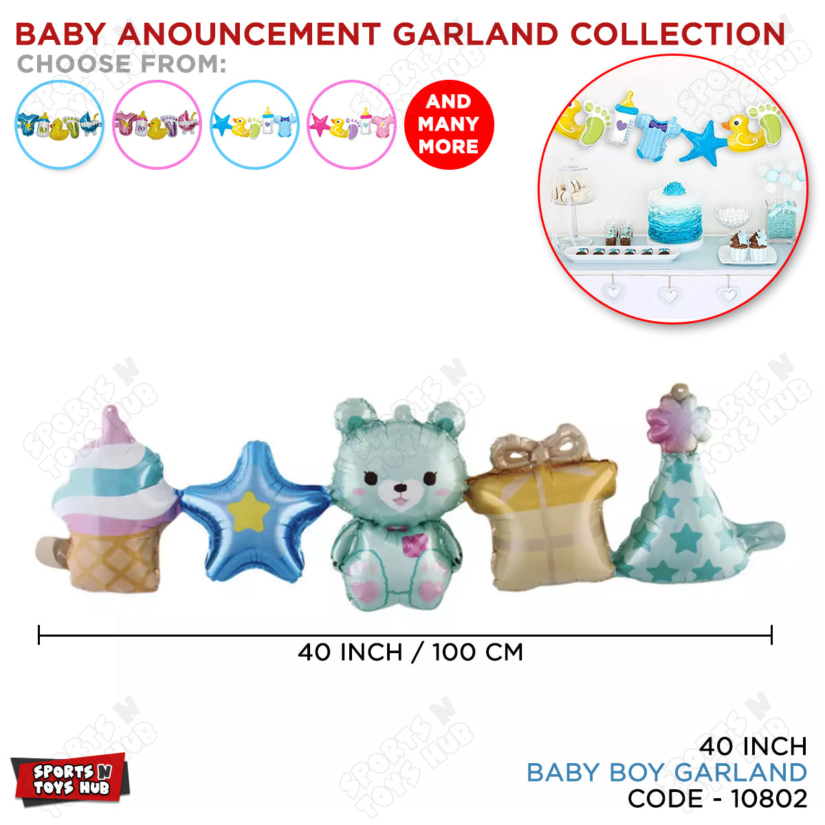 Baby Boy Garland Foil Balloon