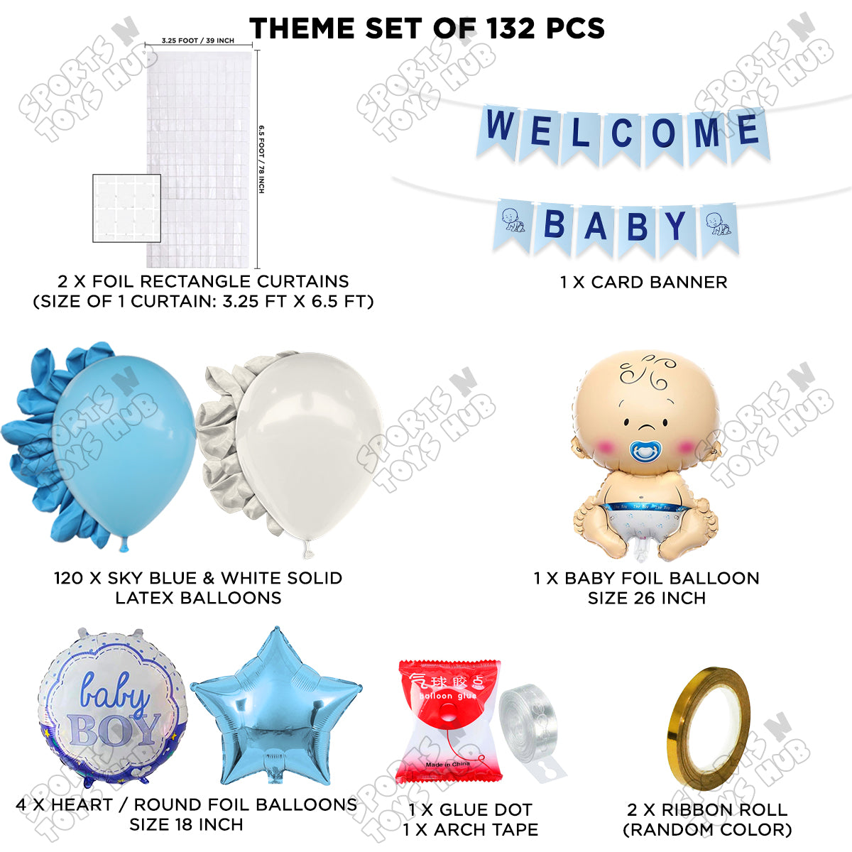 Welcome Baby Card Banner Arch Theme - Pack Of 132