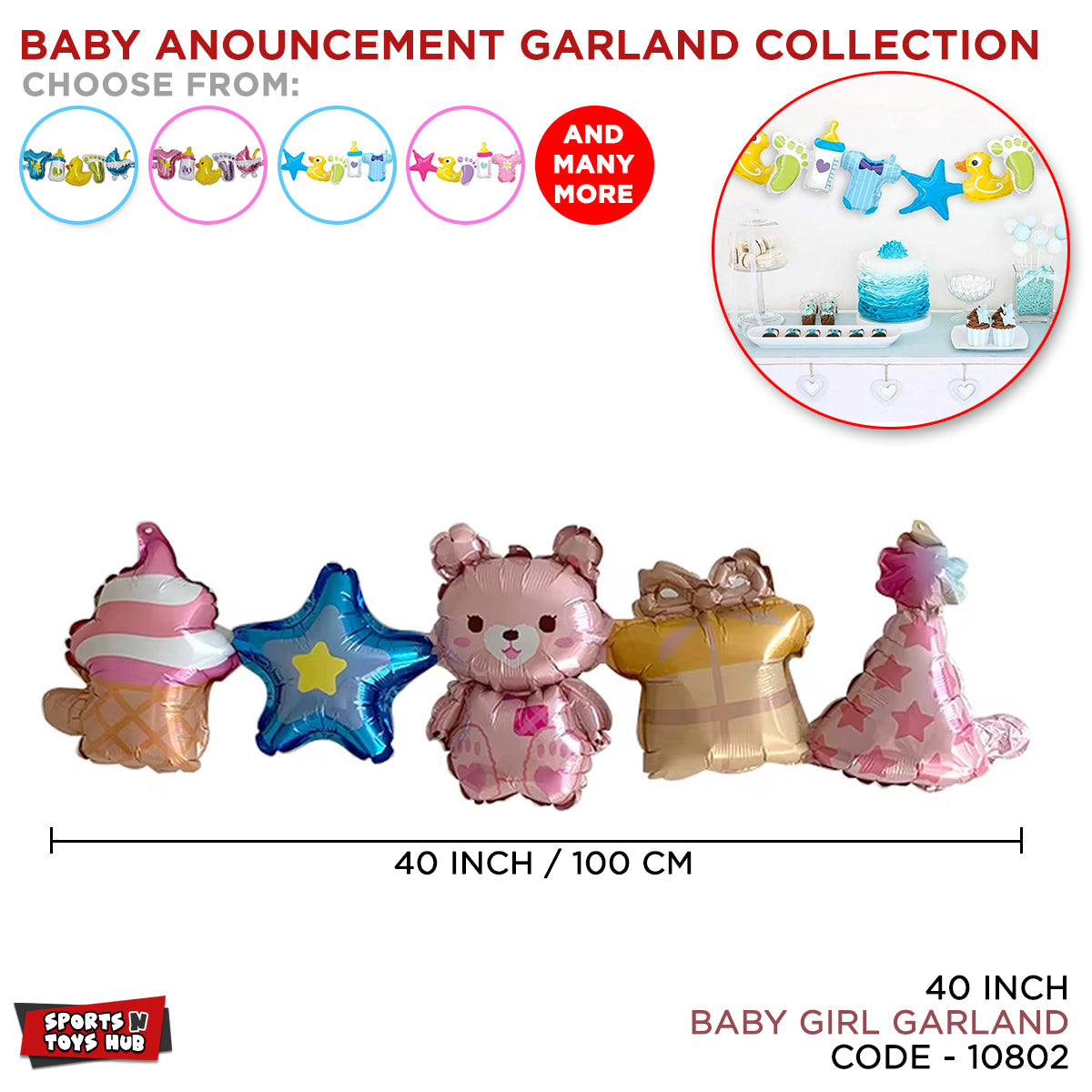 Baby Girl Garland Foil Balloon