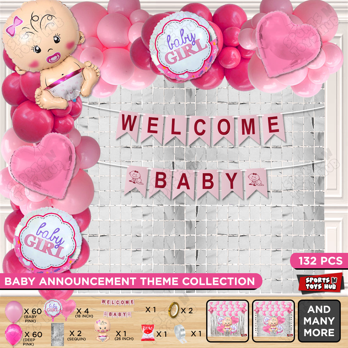Welcome Baby Card Banner Arch Theme - Pack Of 132