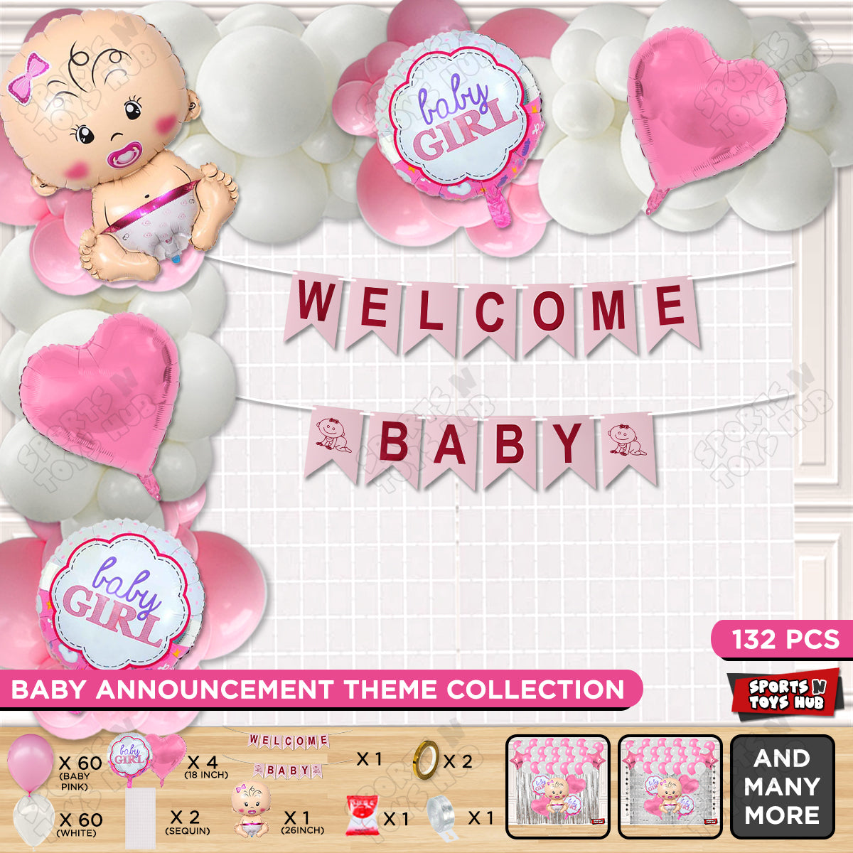 Welcome Baby Card Banner Arch Theme - Pack Of 132