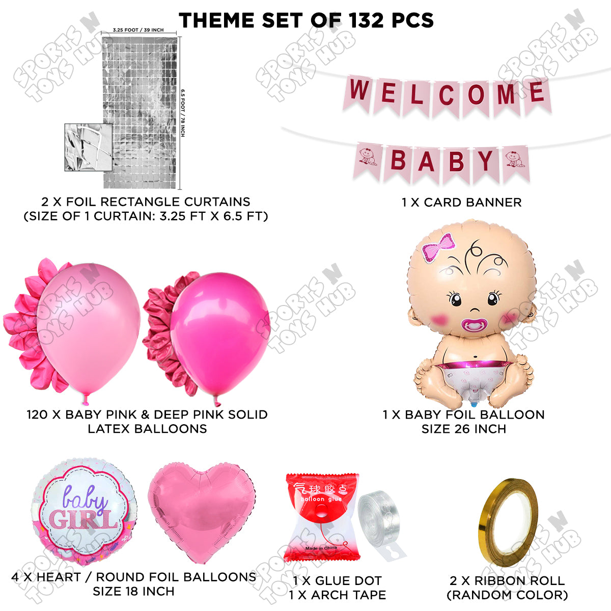 Welcome Baby Card Banner Arch Theme - Pack Of 132