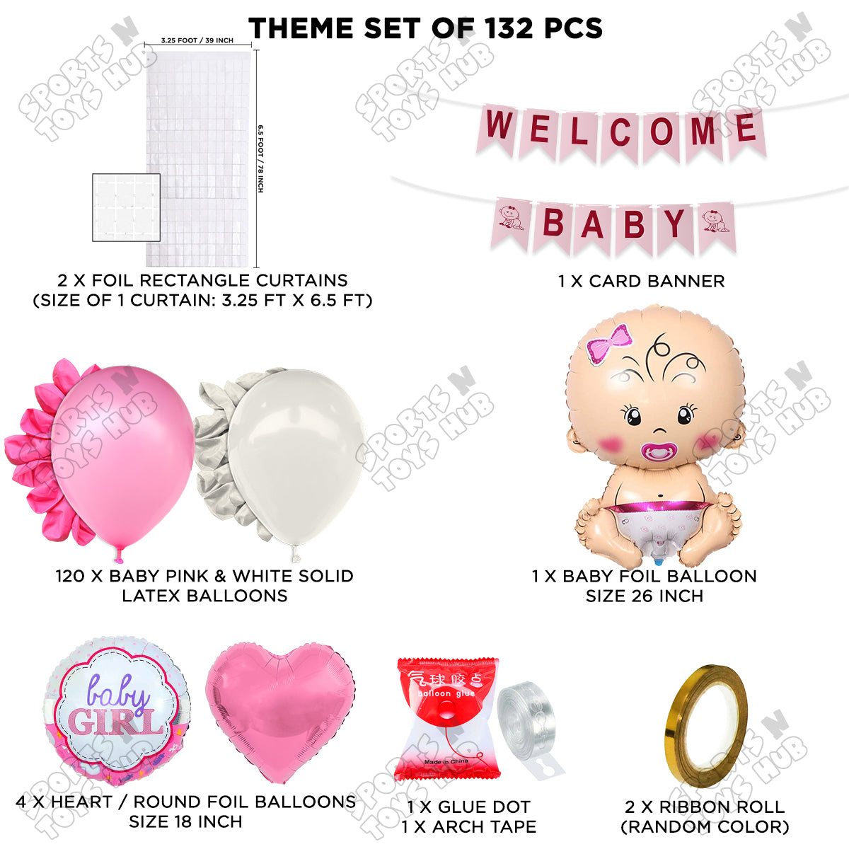 Welcome Baby Card Banner Arch Theme - Pack Of 132