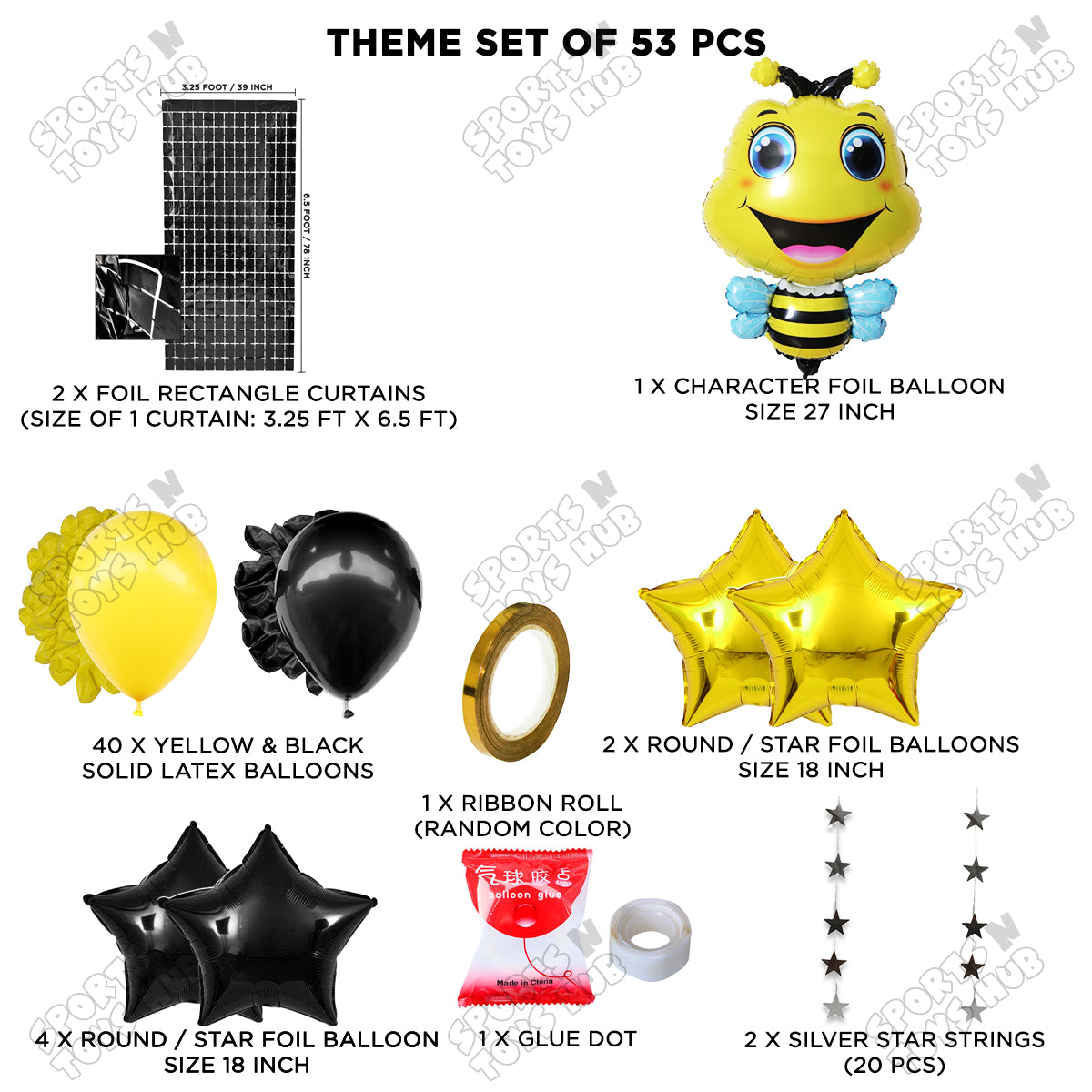 Baby Bee Foil Balloon Theme Collection